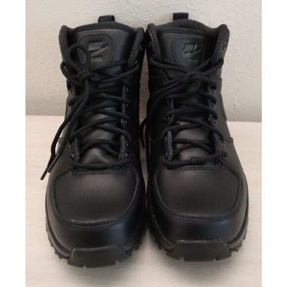 Nike 454350-003 Unisex Men's 6.5 Women's 8 Triple Black Manoa Leather Boots - Picture 2 of 8